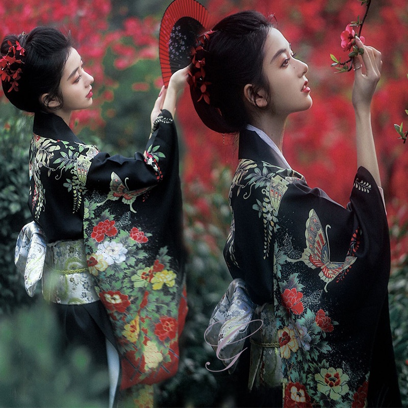 Ethnic Clothing & Online Fashion Store Khaadi Pk - Dark Elegant Girl Kimono Photography Vintage