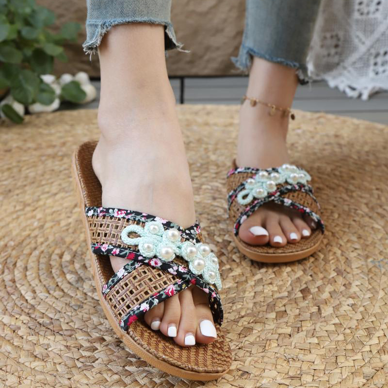 Bohemian Ethnic Woven Straw Fl - Ethnic Fashion Walk บทวิจารณ์และราคา
