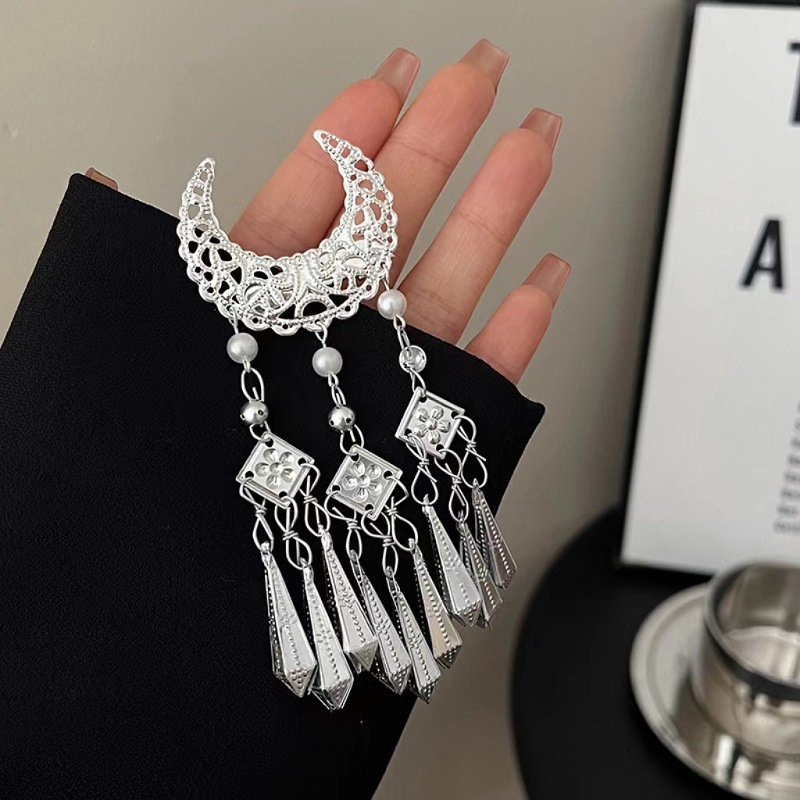 1Pc Ethnic Style Silvery Cresc - Ethnic Fashion Walk บทวิจารณ์และราคา