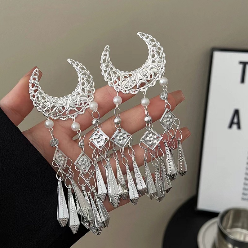 1Pc Ethnic Style Silvery Cresc - Ethnic Fashion Walk บทวิจารณ์และราคา