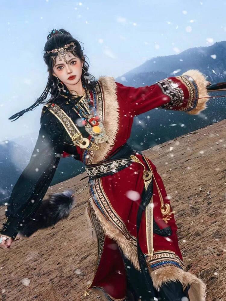 New Tibetan robe Tibet brigade - Ethnic Fashion Clothing บทวิจารณ์และราคา