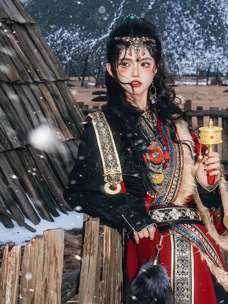 New Tibetan robe Tibet brigade - Ethnic Fashion Clothing บทวิจารณ์และราคา