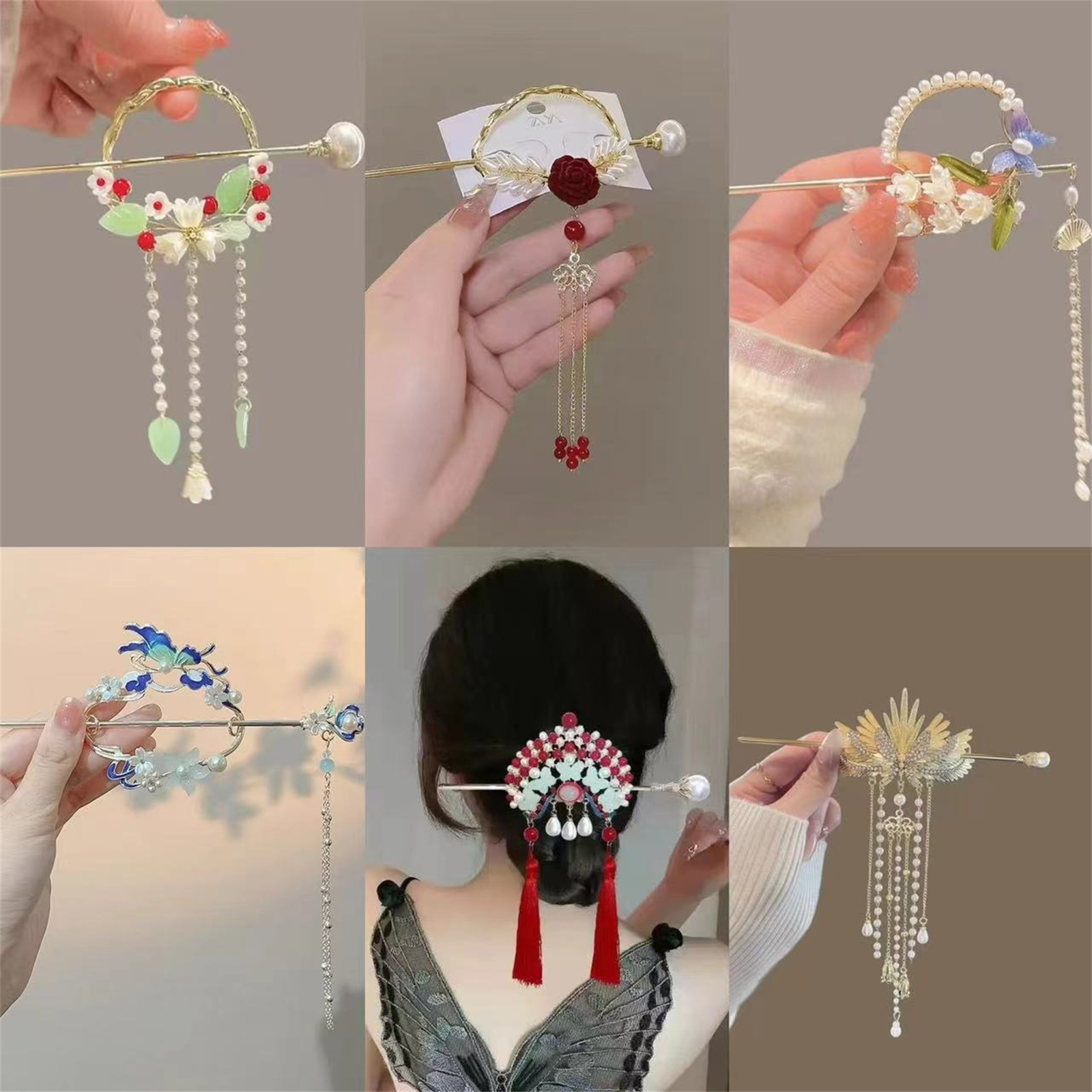 Ethnic Style Hairpin For Women - Ethnic Fashion Style บทวิจารณ์และราคา