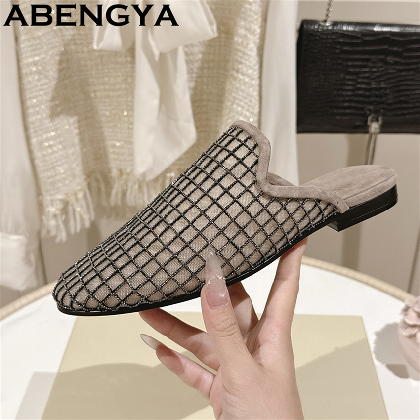 Shiny Lace Mesh Round Toe Flat - Ethnic Fashion Walk บทวิจารณ์และราคา