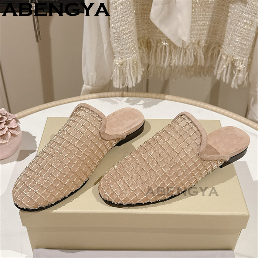 Shiny Lace Mesh Round Toe Flat - Ethnic Fashion Walk บทวิจารณ์และราคา