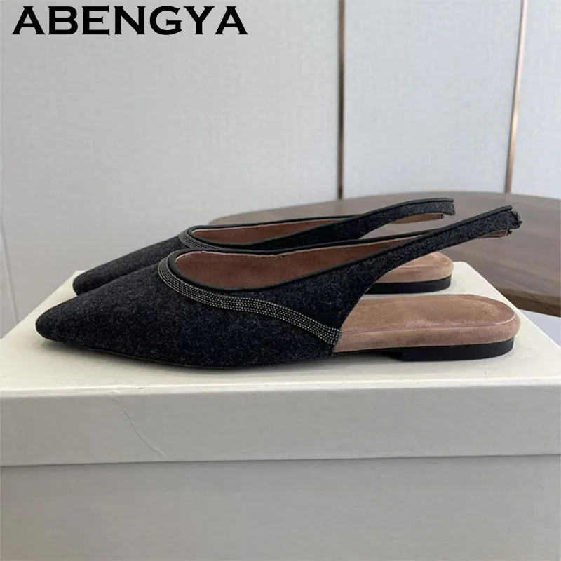 Pointy Toe Flat Heel Sandals f - Ethnic Fashion Walk บทวิจารณ์และราคา