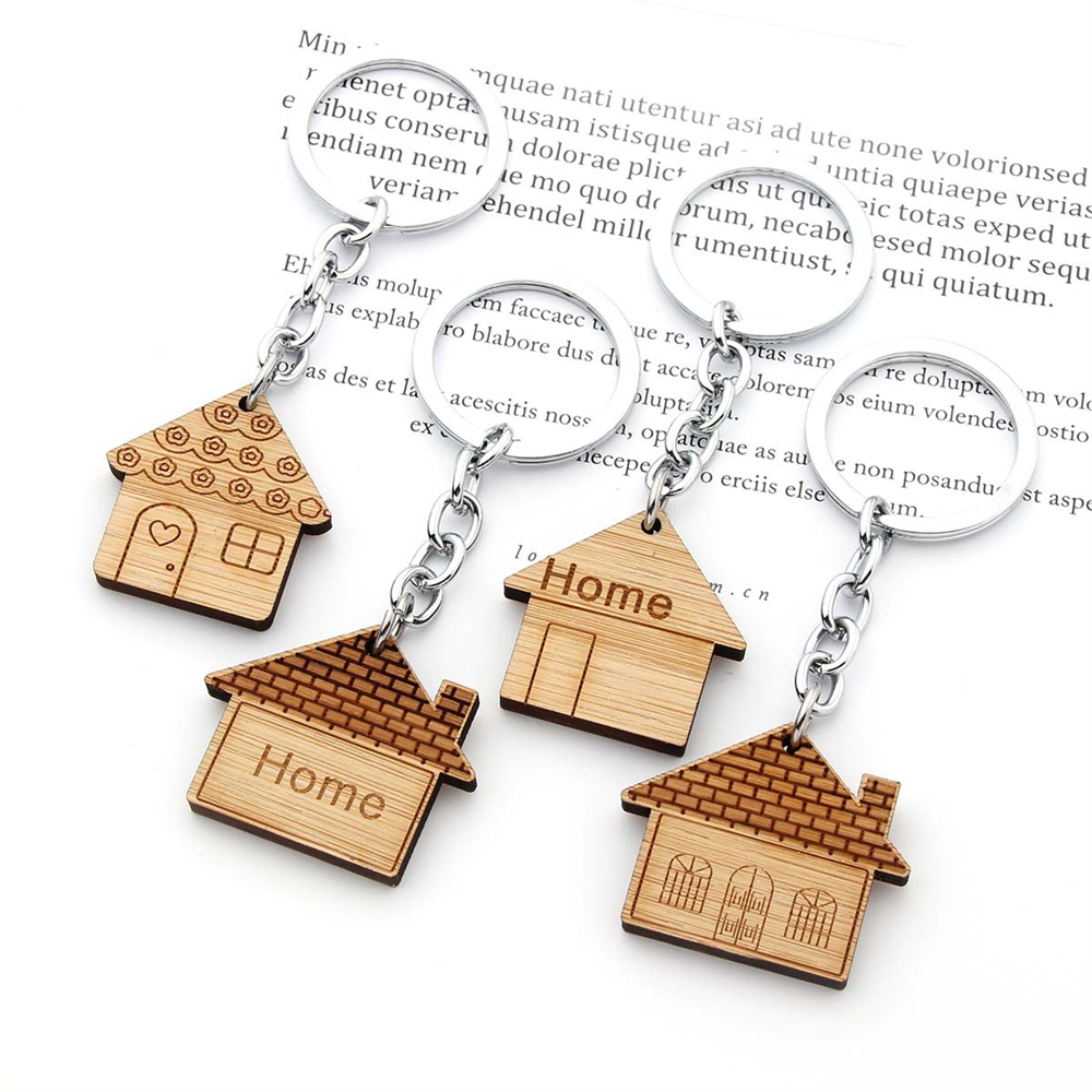 Fashion Wooden House Key Chain - Ethnic Fashion House บทวิจารณ์และราคา
