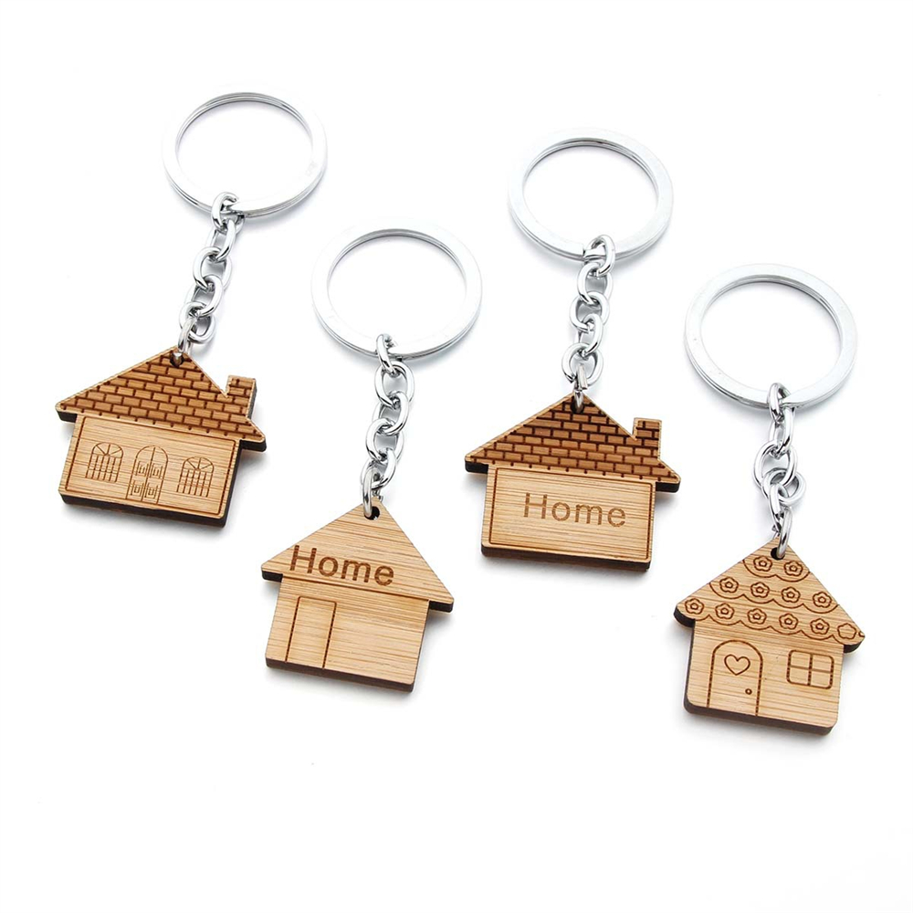 Fashion Wooden House Key Chain - Ethnic Fashion House บทวิจารณ์และราคา