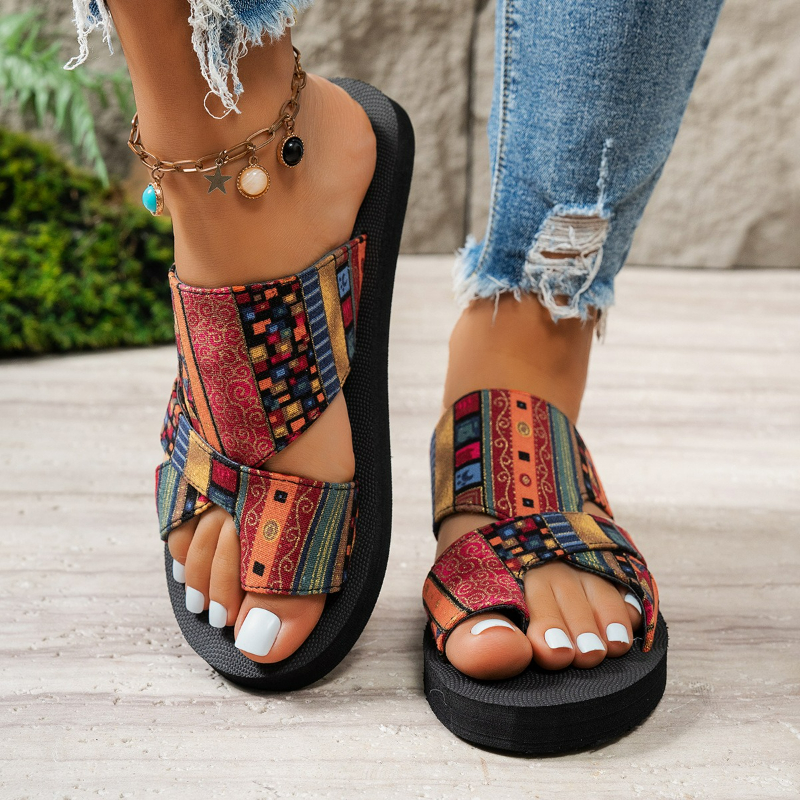 Summer Women Slippers Platform - Ethnic Fashion Style บทวิจารณ์และราคา