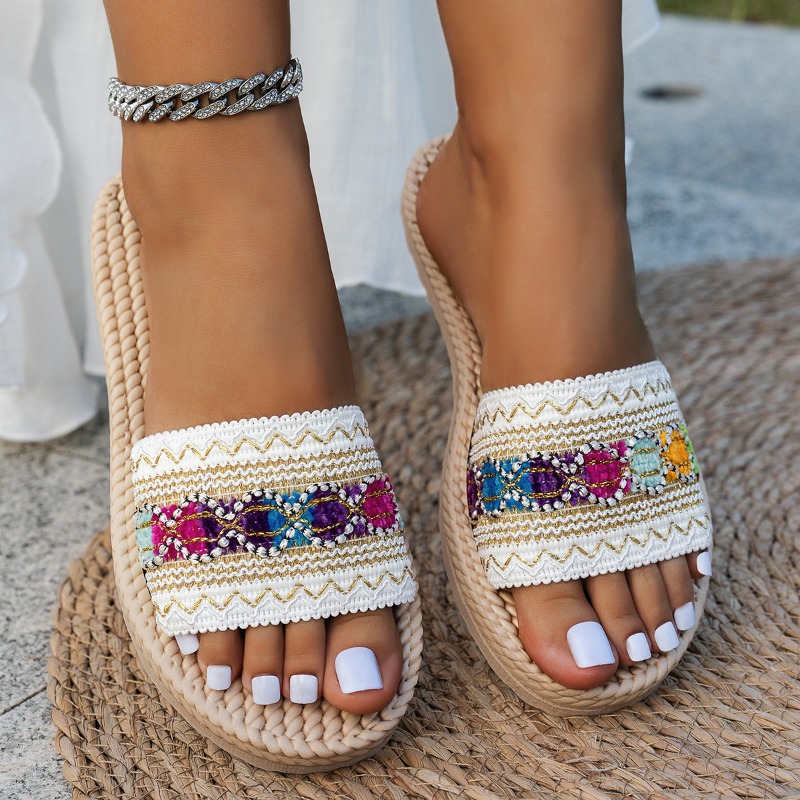 Women's Outdoor Flat Sandals D - Ethnic Fashion Style บทวิจารณ์และราคา