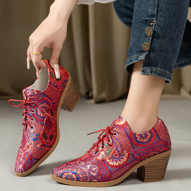 Ethnic Ladies Boots Spring Win - Ethnic Fashion Style บทวิจารณ์และราคา