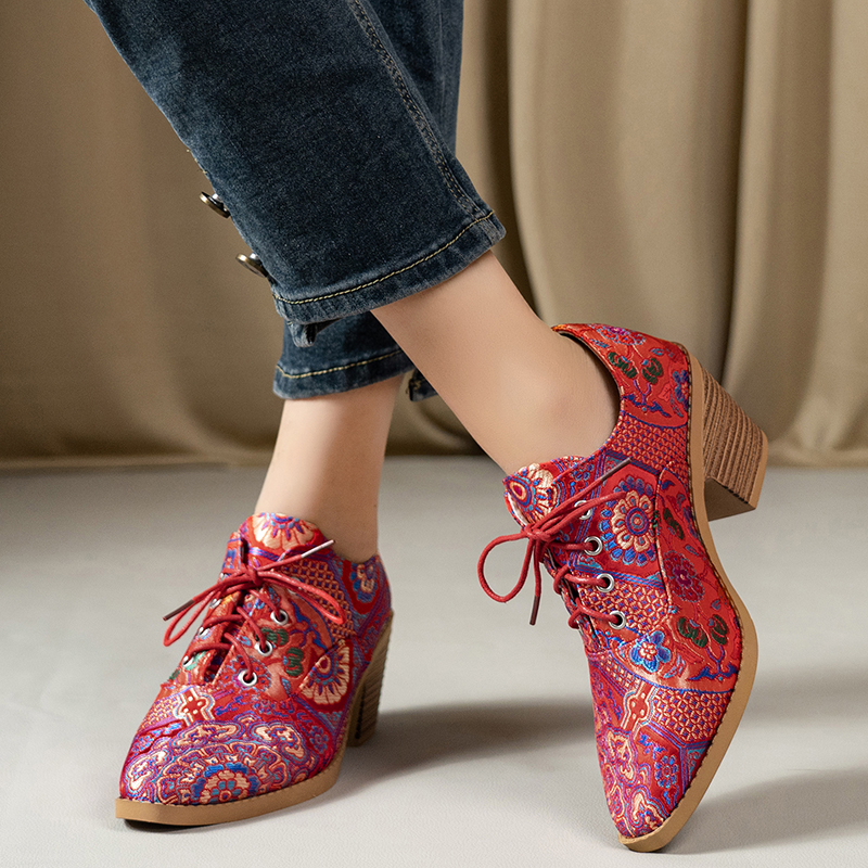 Ethnic Ladies Boots Spring Win - Ethnic Fashion Style บทวิจารณ์และราคา