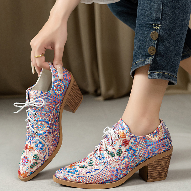 Ethnic Ladies Boots Spring Win - Ethnic Fashion Style บทวิจารณ์และราคา