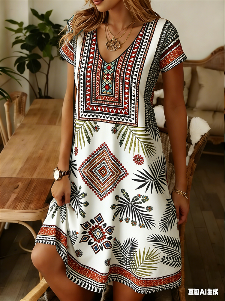 Ethnic Style Women Dress Summe - Ethnic Fashion Clothing บทวิจารณ์และราคา